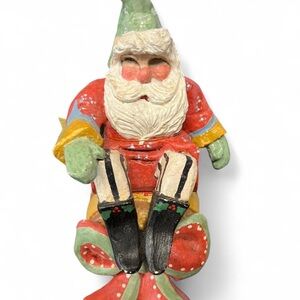 Vintage House of Hatten 1993 Santa Sitting on a Jingle Bell